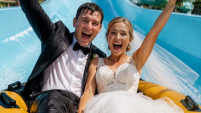 Couple Aims for World Record with Unique Waterpark Wedding